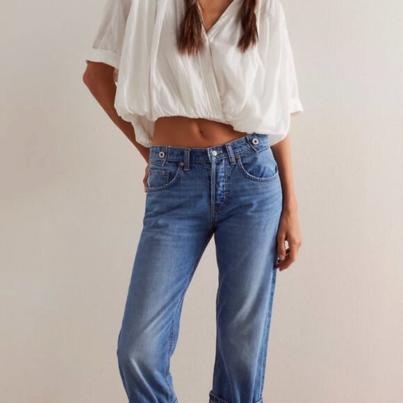 NWT $148 We The Free Slade Slim Selvedge Jean Current On Free People Sz 26 - Picture 6 of 16